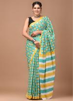 Cotton Multi Colour Casual Wear Printed Saree